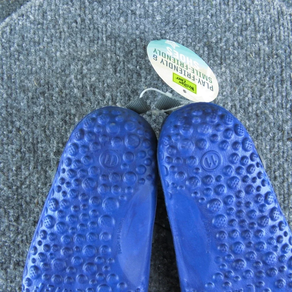 Western Chief Boys Fisherman Size T 11 Medium Shoes Blue‎ Synthetic Slip On